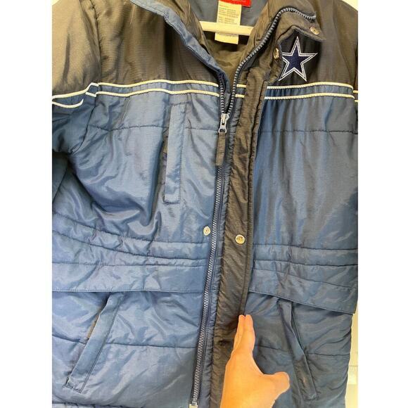 Reebox Vintage Cowboys Boys Kids M 10-12 Blue Nylon Coat - Picture 5 of 14